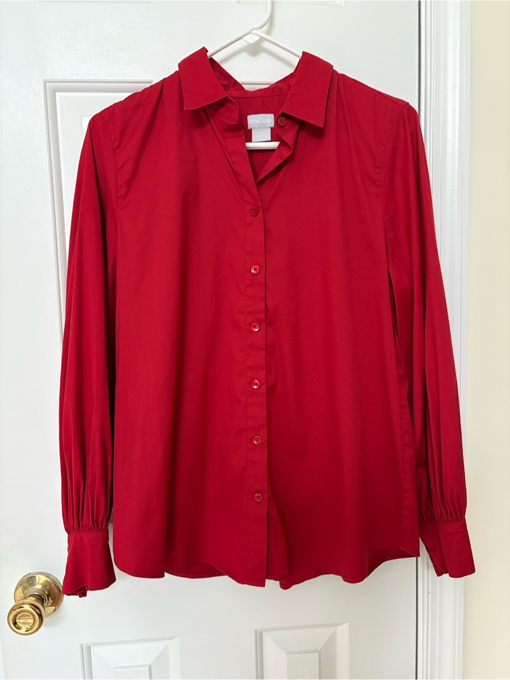 Chico's red button down shirt